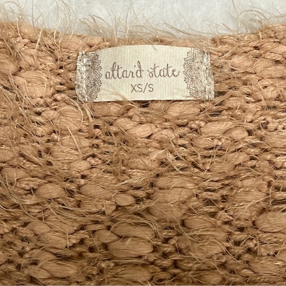 Altar'd State Women Sweater Cream Gray Striped Color Block Pullover Eyelash XS/S - Picture 4 of 9